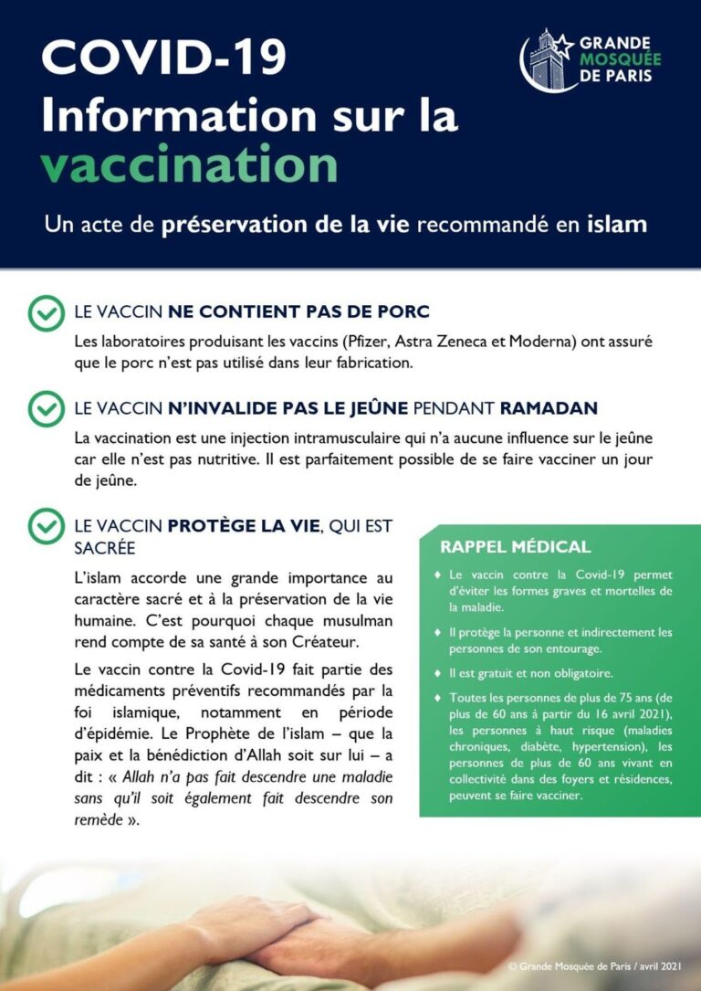 Vaccination COVID19 et Ramadan